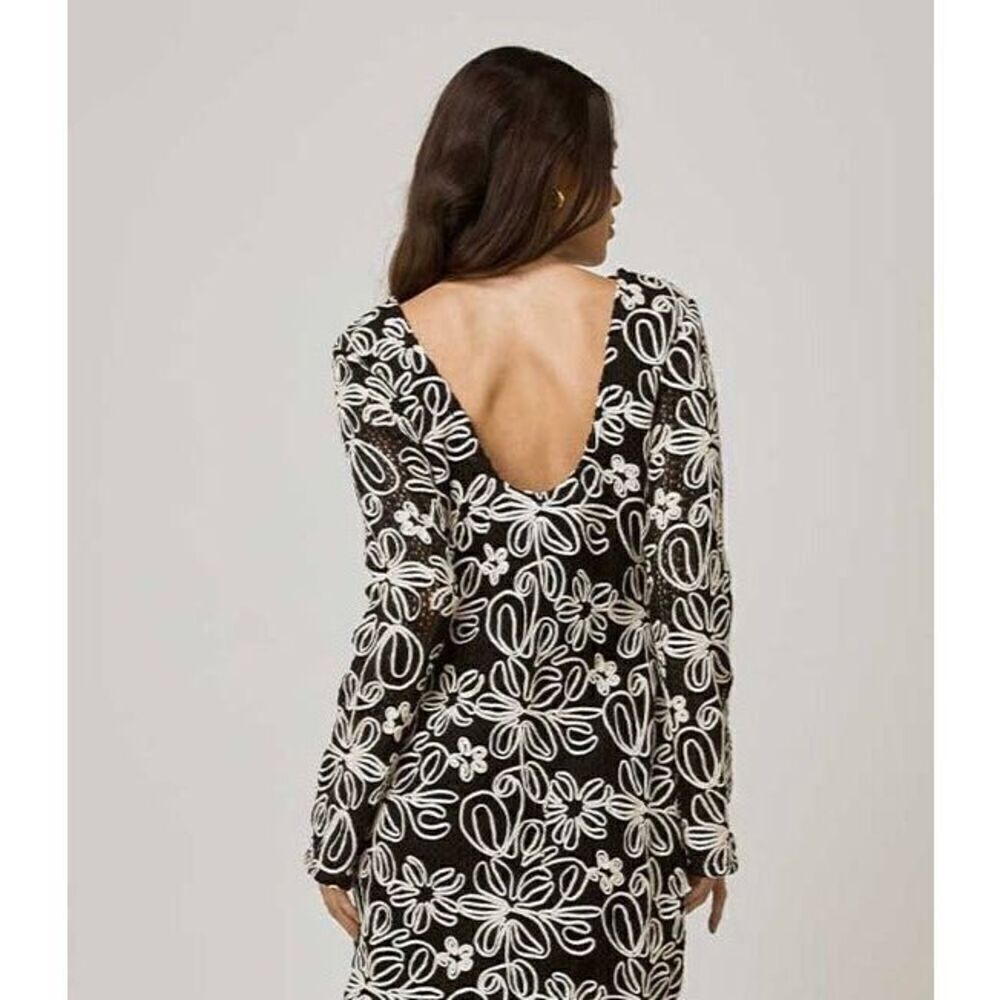MON RENN KAMALI MIDI DRESS BLACK AND WHITE -VACATION size S NWT$259 - Picture 1 of 7